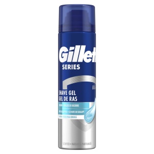 Gel de ras &amp; aparate, gillette | Gel de ras pentru piele sensibila, senzatie de racorire, cu eucalipt, gillette series, 200 ml | 1001cosmetice.ro