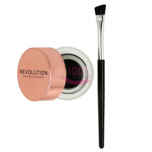 Makeup revolution angled brush + gel eyeliner black thumb 1 - 1001cosmetice.ro