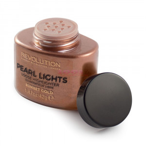 Makeup revolution pearl lights loose highligter sunset gold iluminator pudra thumb 3 - 1001cosmetice.ro