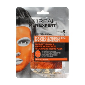 Gel &amp; masca de curatare | Masca servetel, l’oreal men expert hydra-energetic, 30 g | 1001cosmetice.ro