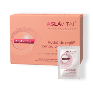 Ten, aslavital | Pudra de argila pentru tratamente cosmetice mineralactiv, 10 plicuri x 20 g, aslavital | 1001cosmetice.ro