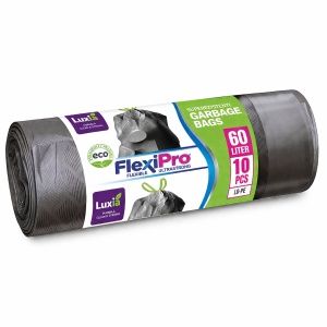 Bucatarie | Saci menajeri ultrarezistenti, 60l, 10 buc., flexipro, ld-pe, luxia 4123 | 1001cosmetice.ro