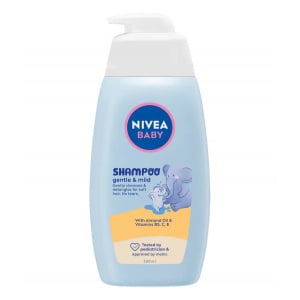 Sampon Gentle & Mild, cu Almond Oil, vitamina B5, C, E, Nivea Baby, 500 ml