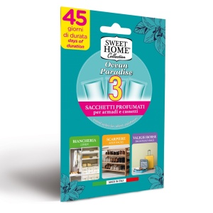 Odorizante camera, sweet home | Set 3 saculeti parfumati pentru sertare si dulapuri sweet home ocean paradise | 1001cosmetice.ro