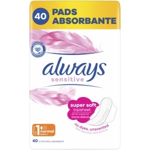 Absorbante Always Sensitive Super Soft, Normal 1, pachet 40 bucati