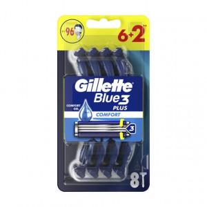 Aparat de ras Blue 3 Plus Comfort, Gillette, 8 bucati