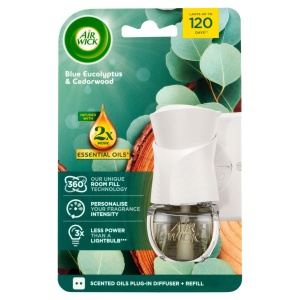 Odorizante camera | Aparat + rezerva odorizant automat de camera blue eucalyptus & cedarwood, air wick, 19 ml | 1001cosmetice.ro