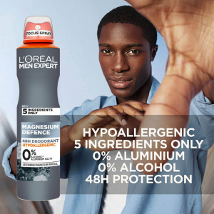 Deodorant magnesium defense hipoalergenic 0% alcool, loreal men expert, 150ml thumb 2 - 1001cosmetice.ro