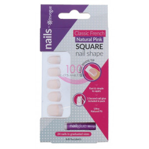Invogue square pink unghii false 24 bucati + lipici set thumb 1 - 1001cosmetice.ro