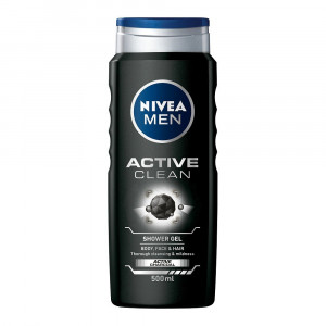 NIVEA MEN ACTIVE CLEAN BODY & FACE & HAIR SHOWER GEL 500 ML