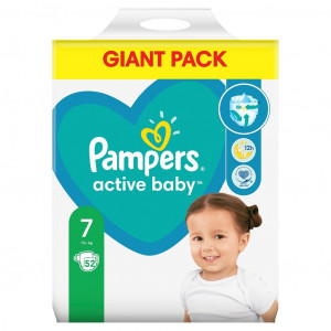 PAMPERS ACTIVE BABY SCUTECE COPII NR.7 PACHET 52 BUCATI