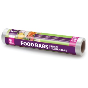 Pungi alimentare pe rola rezistente, 3kg/3l, 250 bucăți, Luxia 4088