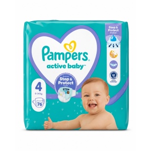 Baby got | Scutece pentru copii active baby pampers nr. 4, giant pack 76 bucati | 1001cosmetice.ro