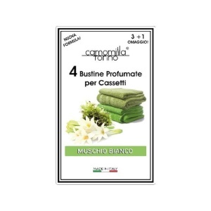 Camomilla torino | Set 3+1 pliculete parfumate pentru dulapuri si sertare muschio bianco camomilla torino | 1001cosmetice.ro