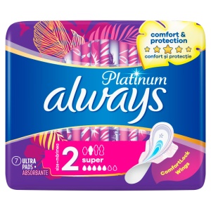 Always | Absorbante platinum ultra super plus marimea 2 pachet 7 bucati always | 1001cosmetice.ro