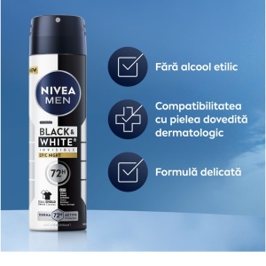 [Antiperspirant deodorant spray, black & white invisible, epic night, nivea men, 150 ml - 1001cosmetice.ro] [4]