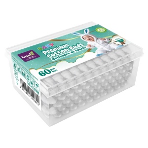 Luxia | Betisoare igienice pentru urechi, bumbac 100%, cu opritor, pentru bebelusi, cutie 60 bucati, luxia 4081 | 1001cosmetice.ro