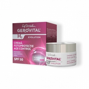 Creme fata, gerovital | Crema fotoprotectie cu efect antirid spf 50 h3 evolution gerovital, 50 ml | 1001cosmetice.ro
