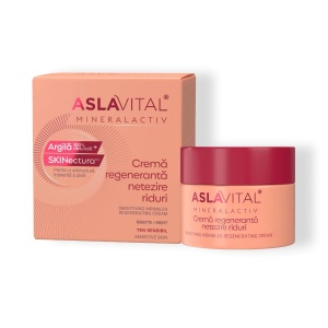 Cremă Regenerantă de Noapte pentru Netezirea Ridurilor, pentru Ten Sensibil Aslavital Mineralactiv, 50 ml