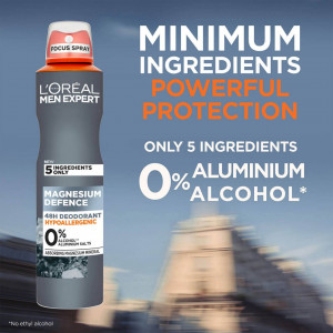 Deodorant magnesium defense hipoalergenic 0% alcool, loreal men expert, 150ml thumb 3 - 1001cosmetice.ro