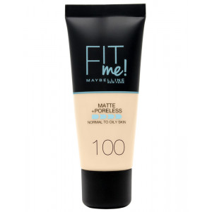 Fond de ten pentru ten gras sau normal Fit Me Matte+Poreless Warm Ivory100 Maybelline