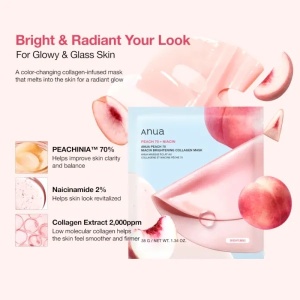 [Masca hidrogel cu piersica, niacinamida, colagen si acid hialuronic peach 70 niacin brightening collagen mask anua, 34 g - 1001cosmetice.ro] [2]