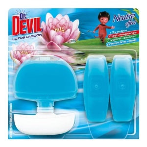 Baie, tomil | Odorizant lichid gel cu suport wc lotus lagoon dr devil, 3 x 55 ml | 1001cosmetice.ro