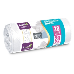 Saci menajeri cu aroma Vanilla, Albi 20L, cu urechi ,28 buc., HD-LD, Luxia 4098