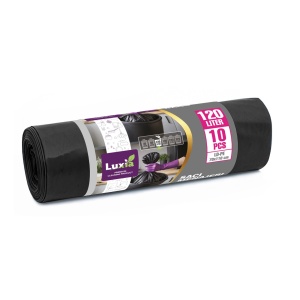 Saci menajeri Ultrarezistenti, 120L, 10 buc., LD-PE, 70x110 cm, Luxia 4010