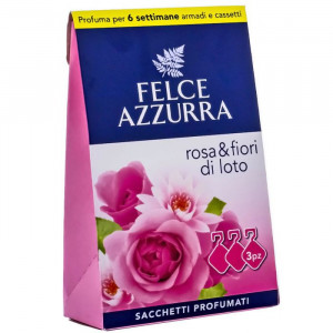 Saculeti parfumati cu trandafir si lotus Rosa & fiori di loto 3 bucati, Felce Azzurra