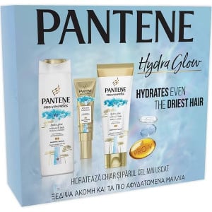 Set Hydra Glow Pro-V Miracles, Sampon + Balsam + Ser pentru par uscat, Pantene