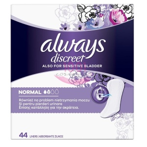 Absorbante zilnice pentru incontinenta urinara Normal 2 picaturi Always Discreet, 44 bucati