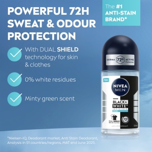 [Antiperspirant roll-on, black & white invisible, fresh, nivea men, 50 ml - 1001cosmetice.ro] [3]