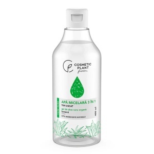 Apa micelara 3 in 1 cu Gel de aloe vera organic & Betaina Cosmetic Plant, 400 ml