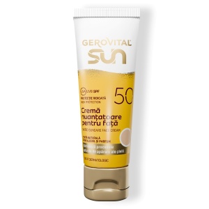 Produse plaja | Crema nuantatoare, protectie ridicata și ten uniform, spf 50, gerovital sun, 50 ml | 1001cosmetice.ro