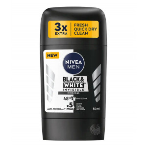 Deo anti-perspirant Stick 48H Black & White Invisible Original, Nivea Men, 50 ml