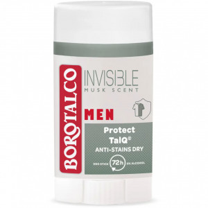 Deodorant antiperspirant stick, Men Invisible, Musk Scent, Borotalco, 40 ml