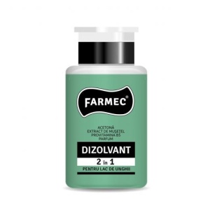 Dizolvant pentru lac de unghii, 2in1, cu intaritor, Farmec, 150 ml