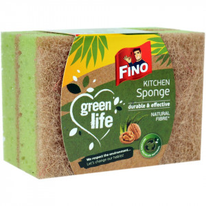 Fino green life kitchen sponge bureti de bucatarie din fibre naturale set 2 bucati thumb 1 - 1001cosmetice.ro