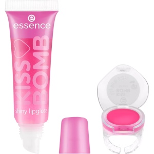 Gloss | Luciu de buze duo stralucitor & balsam, kiss bomb strawberry sweetie! 01– essence | 1001cosmetice.ro