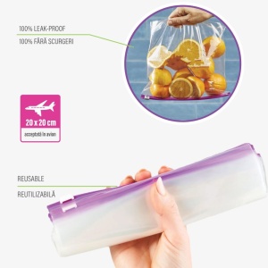 [Pungi alimentare cu fermoar 1,5 l, uz casnic, 15 bucăți, luxia 4057 - 1001cosmetice.ro] [2]