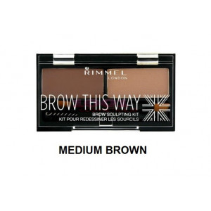 Rimmel london brow this way kit pentru sprancene medium brown 02 thumb 1 - 1001cosmetice.ro