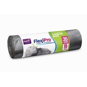 Bucatarie | Saci menajeri ultrarezistenti, 35l, 15 buc., flexipro, ld-pe, luxia 4122 | 1001cosmetice.ro
