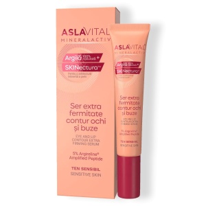 Ser Extra Fermitate Contur Ochi și Buze pentru Reducerea Ridurilor de Expresie, Aslavital Mineralactiv, 15 ml