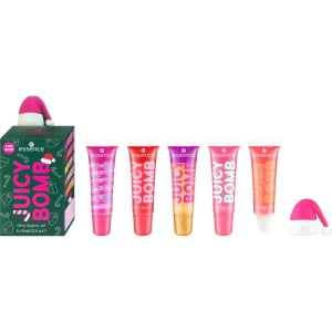 [Set luciu de buze cu cinci arome de craciun, pentru buze ultralucioase si vesele, juicy bomb xmas, essence - 1001cosmetice.ro] [1]