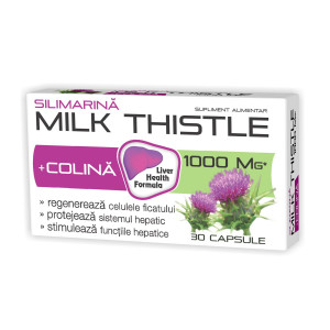 Silimarina Milk Thistle + Colina 1000 mg pachet 30 capsule, Zdrovit