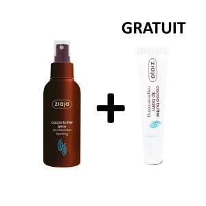 Promotii | Spray pentru accelerarea bronzului cu unt de cacao + balsam de buze cu unt de cacao, cadou, ziaja, pachet | 1001cosmetice.ro
