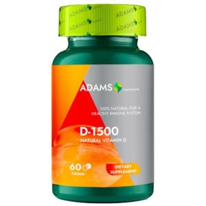 Supliment alimentar vitamina D D-1500, Adams, 60 tablete