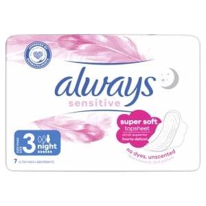 Absorbante Always Sensitive Super Soft, Night 3, pachet 7 bucati