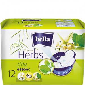Absorbante Herbs cu extract de Floare de tei, sensitive deo fresh, Bella 12 bucati